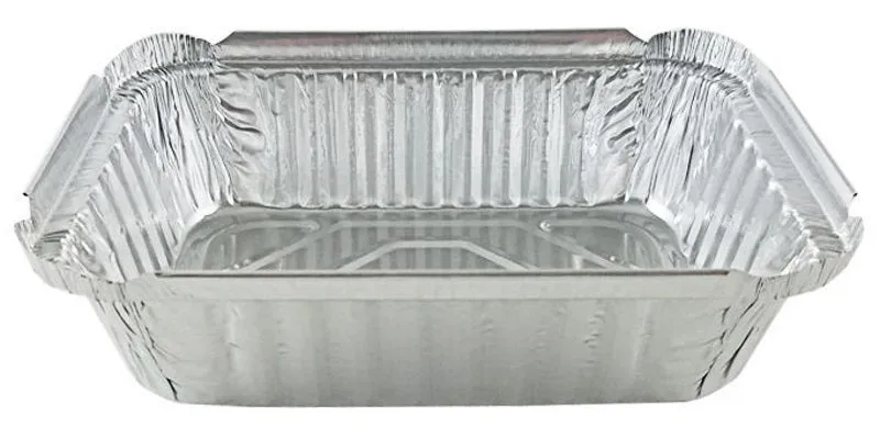 1 1/2 lb. Oblong (Deep) Take-Out Foil Pan w/Dome Lid 500/CS