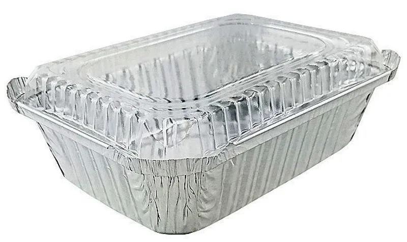 1 1/2 lb. Oblong (Deep) Take-Out Foil Pan w/Dome Lid 500/CS