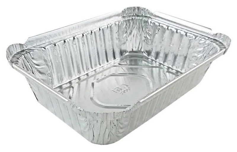 1 1/2 lb. Oblong (Deep) Take-Out Foil Pan w/Dome Lid 500/CS