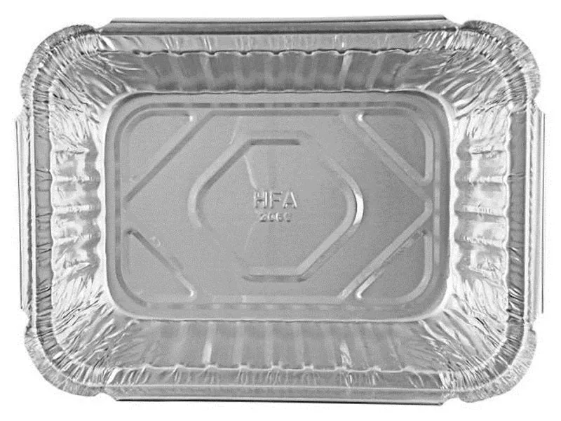 1 1/2 lb. Oblong (Deep) Take-Out Foil Pan w/Dome Lid 500/CS