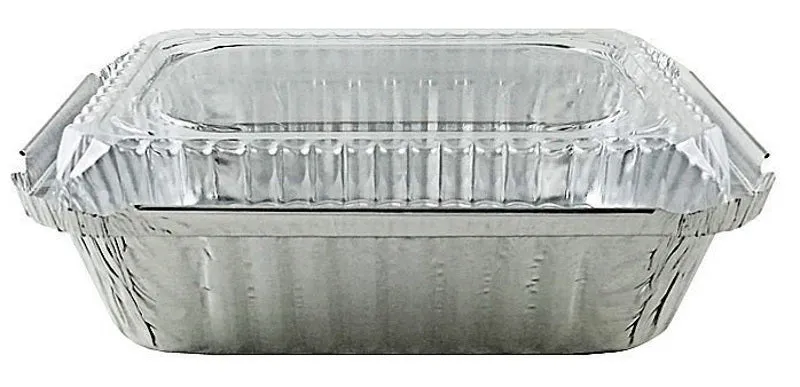 1 1/2 lb. Oblong (Deep) Take-Out Foil Pan w/Dome Lid 500/CS