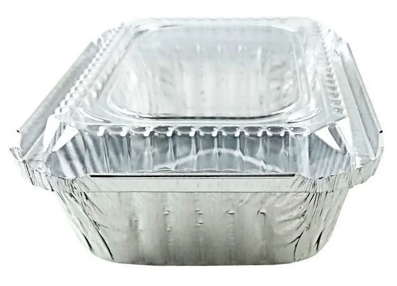 1 1/2 lb. Oblong (Deep) Take-Out Foil Pan w/Dome Lid 500/CS