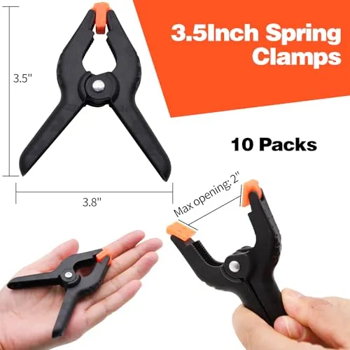 10/20/30/60 Pack Spring Clamps, 3.5in Plastic Spring Clamps, Heavy Duty Clamps for Crafts and Woodworking, Backdrop Clips Clamps for Backdrop Stand,