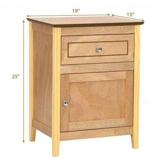 2-Tier Accent Table with Spacious Tabletop-Natural