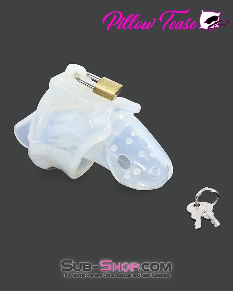 2622AR-SIS      Sissy Boy Spiked Locking Silicone Chastity Cage with Ball Stretching Cock Ring