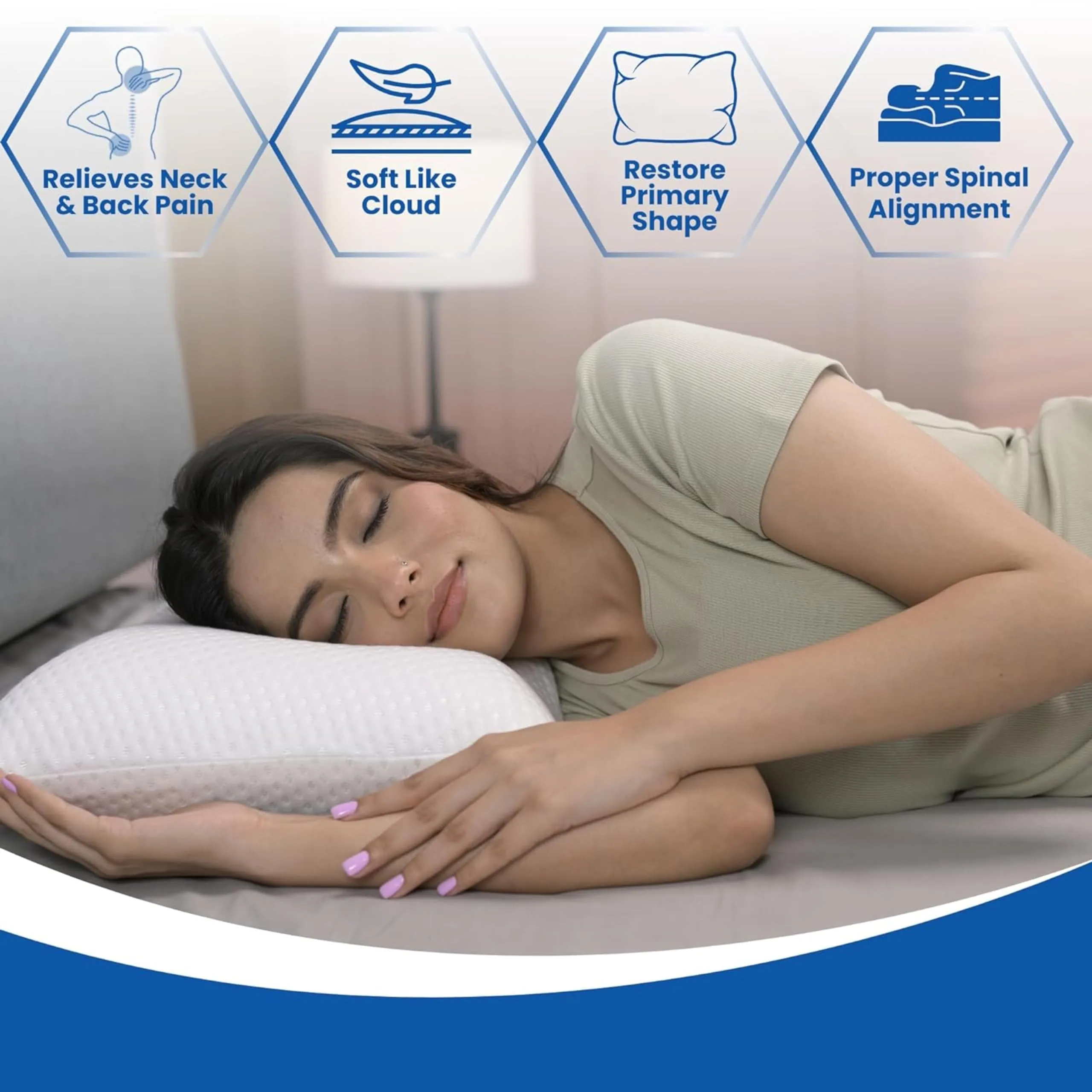 A BEDBOSS Small Regular Memory Pillow Pack of 1 | Small Memory Foam Pillow - Your Compact Solution for Comfortable Sleep - Small Memory Foam Pillow Ideal Support for Restful Sleep