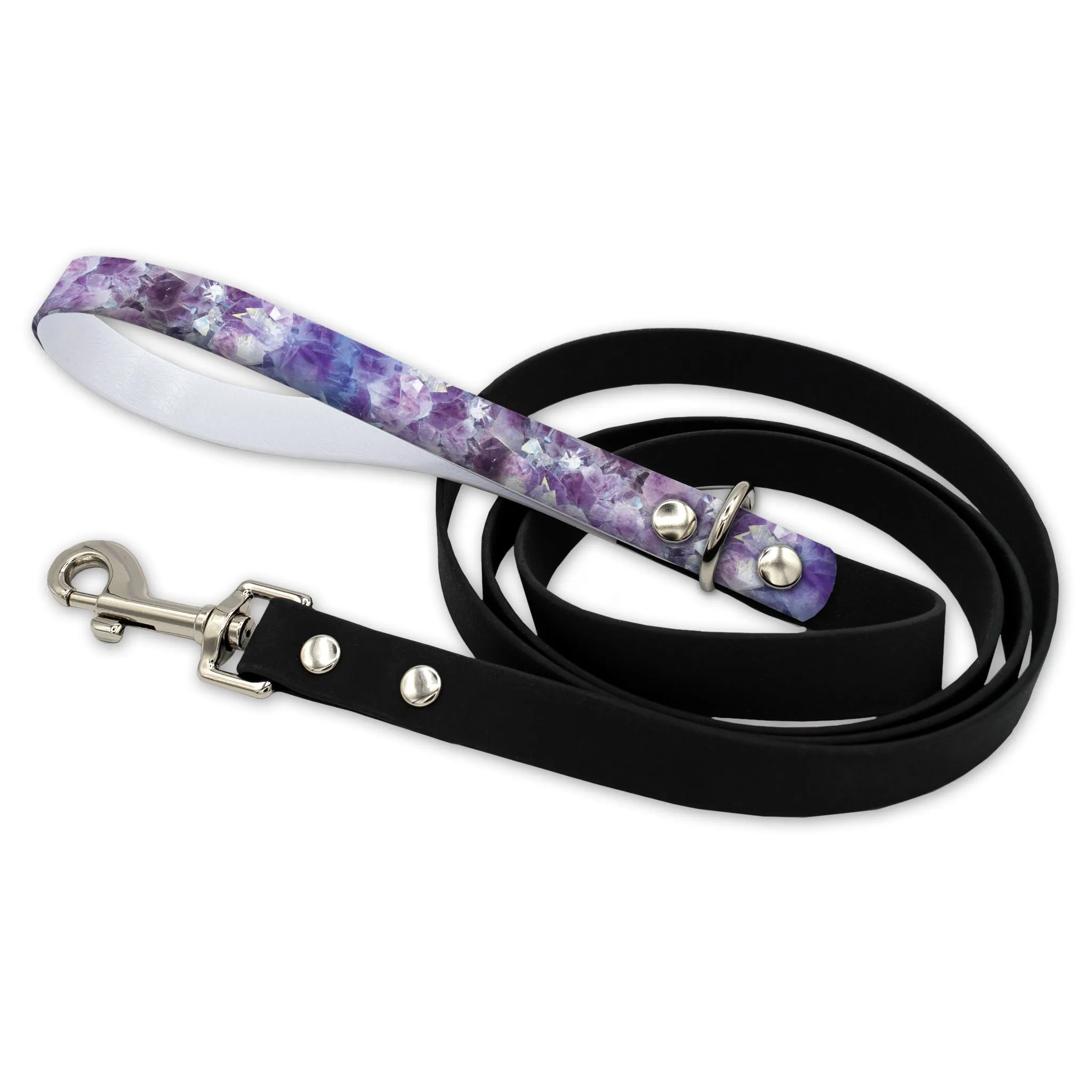 Amethyst Waterproof Leash With Silver Snap Hook