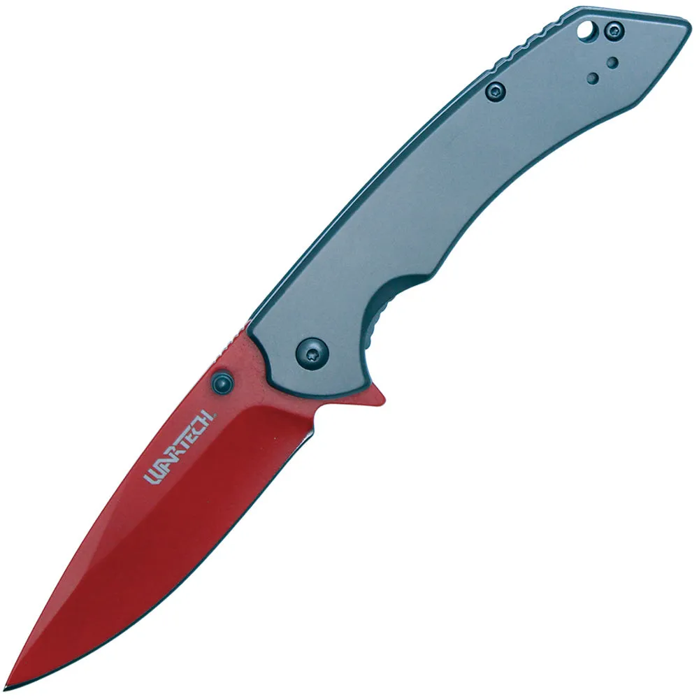 Assisted Open Folding Pocket Knife With Grey Handle