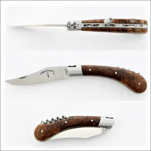 Capuchadou 12 cm Classic  Corkscrew Knife Burled Beech End Grain