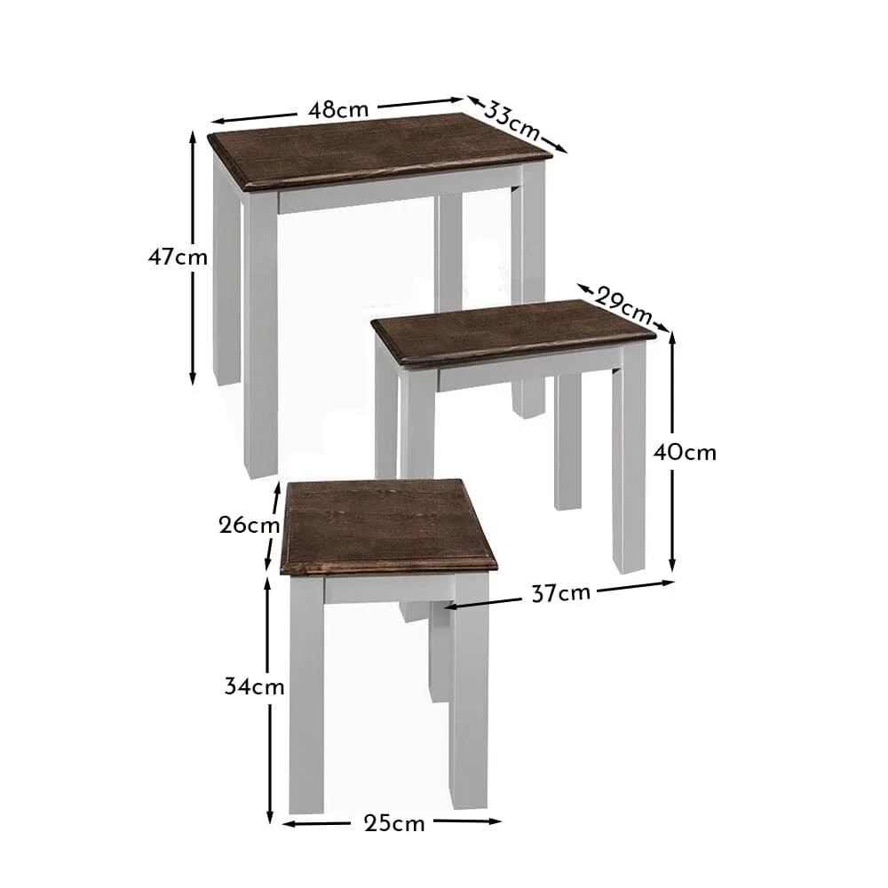 Chatsworth Nest of Tables in Grey