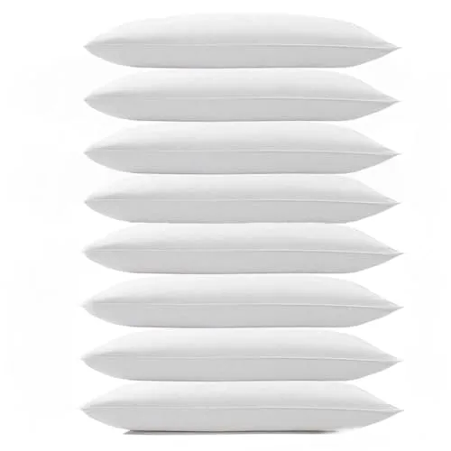 CUSHIO™ MicroFibre Pillow - Size 24"x16" (Pack of 8) Enhance Your Sleep Quality | Wake Up Refreshed (White)