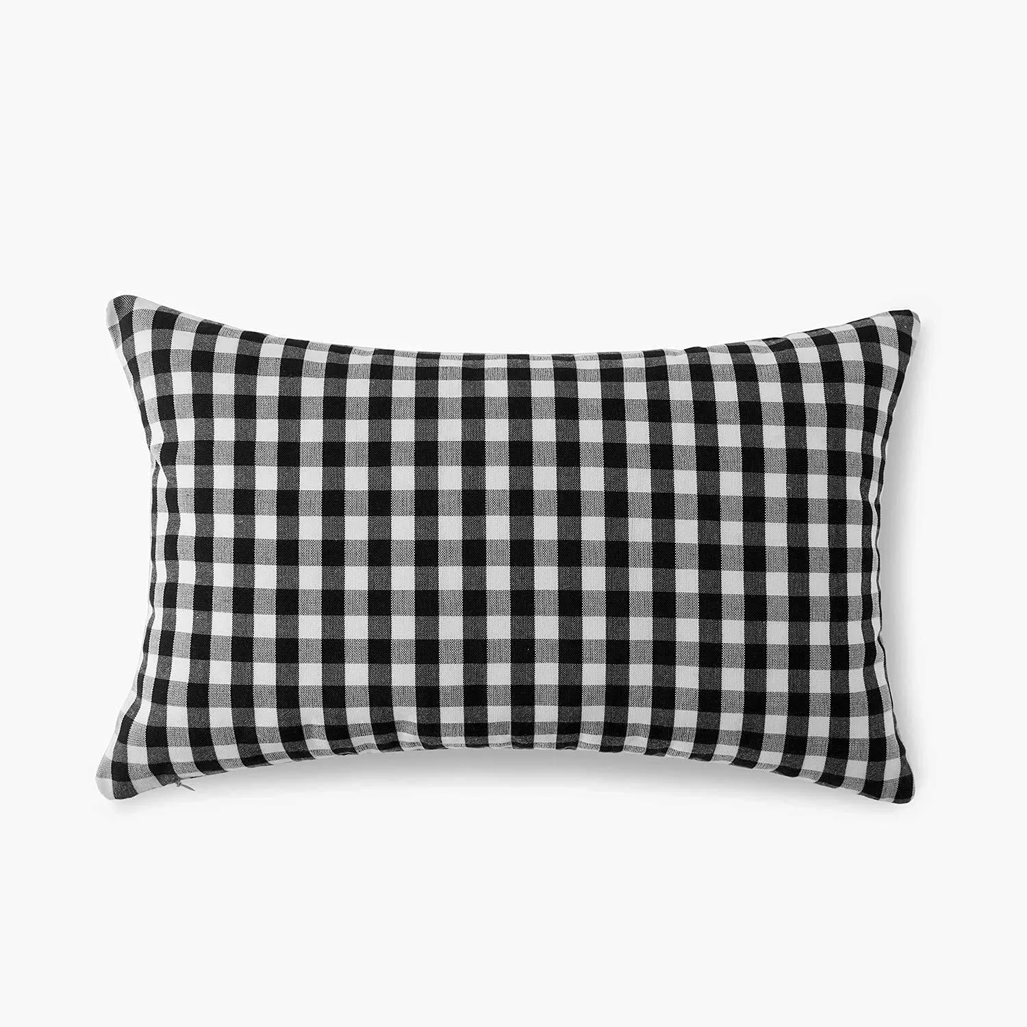 Deevine Craft Cotton Fabric Bed Pillow for Real Perfect Neck Support (16" x 26") Set of 02 Black and White Gingham Checkered Multicolor (Medium Hard Cotton Bed Pillows Set of 02) (pack of 2)