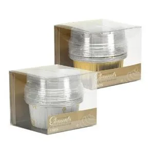 Elements - 2.5" Aluminum Pans with Lids - Round - Gold - 5 Count (Case Qty: 180)