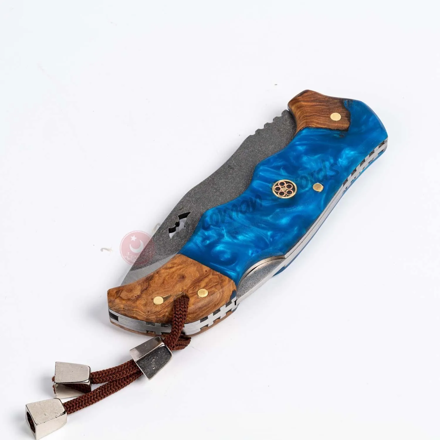 Epoxy Handle Folding Knife and Leather Sheath