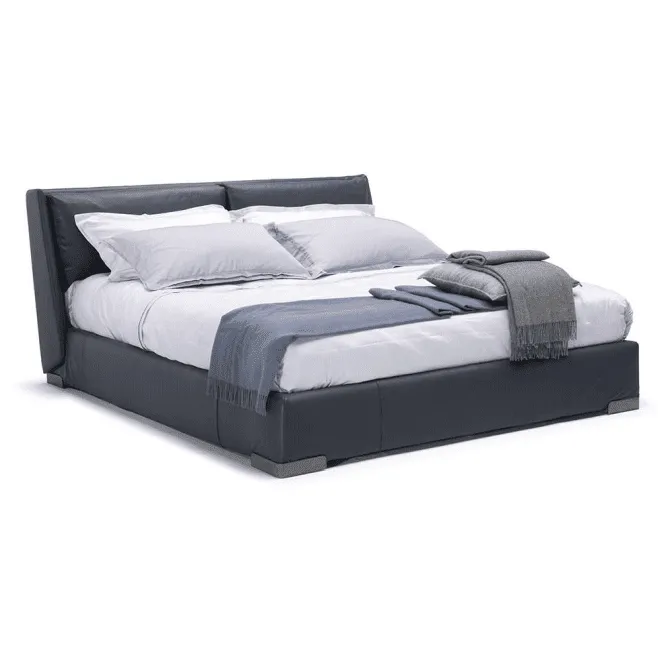 FENICE KING NAVY LEATHER BED