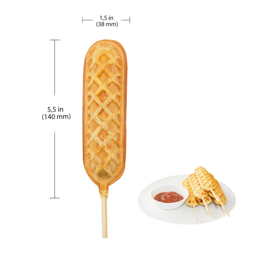 GorillaRock Corn Dog Commercial Machine | 6 Hotdog Waffles on Sticks