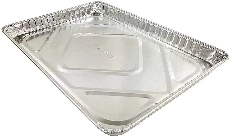 Handi-Foil 1/2 Size Sheet Cake Aluminum Foil Pan w/Clear Low Dome Lid 10/PK