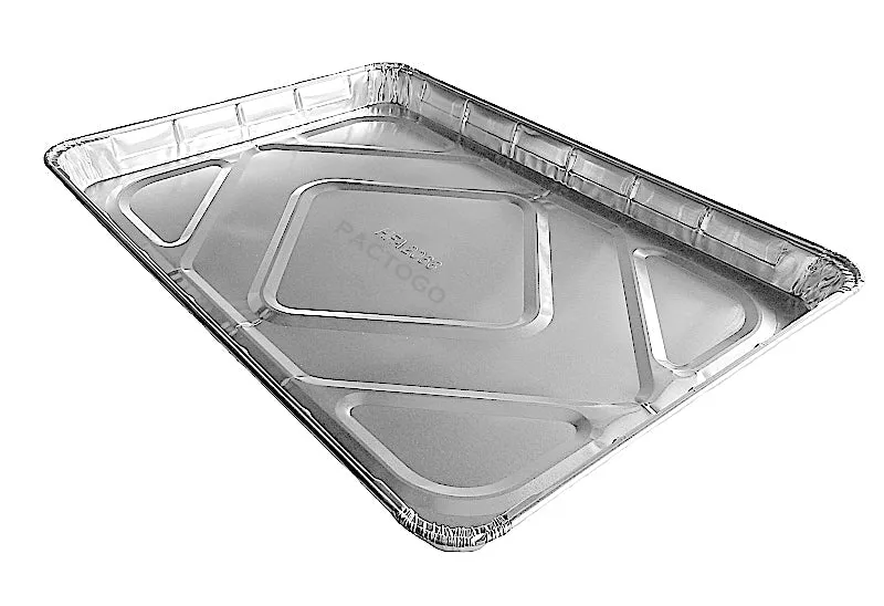 Handi-Foil 1/2 Size Sheet Cake Aluminum Foil Pan w/Clear Low Dome Lid 10/PK