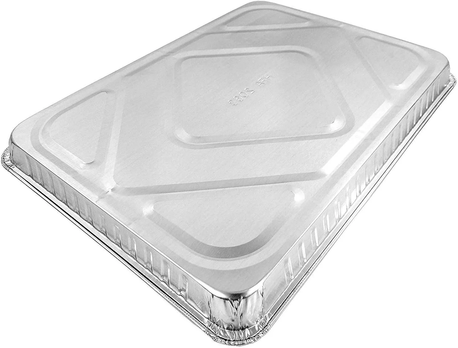 Handi-Foil 1/2 Size Sheet Cake Aluminum Foil Pan w/Clear Low Dome Lid 10/PK