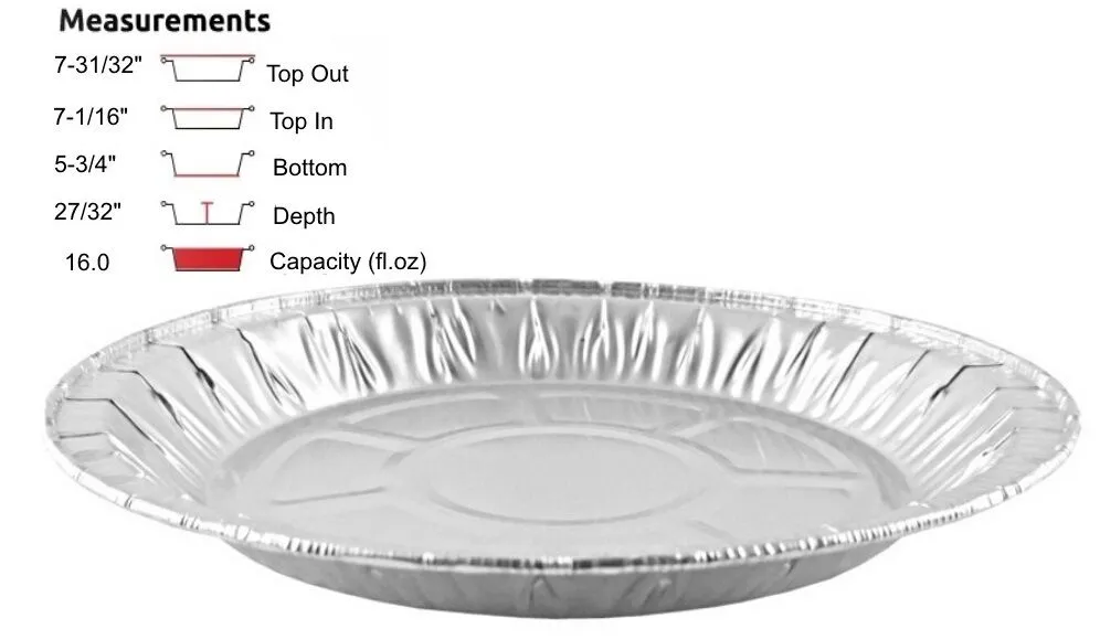 Handi-Foil 8" Medium Foil Pie Pan 27/32" Deep 125/PK