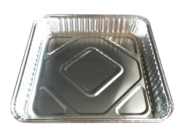 Handi-Foil 8" Square Cake Foil Pan 1-1/4" Deep w/Clear Dome Lid 50/PK