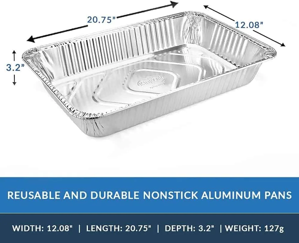 Heavy Duty Full Size Foil Steam Table Pan Medium 21X13 [50 Count]