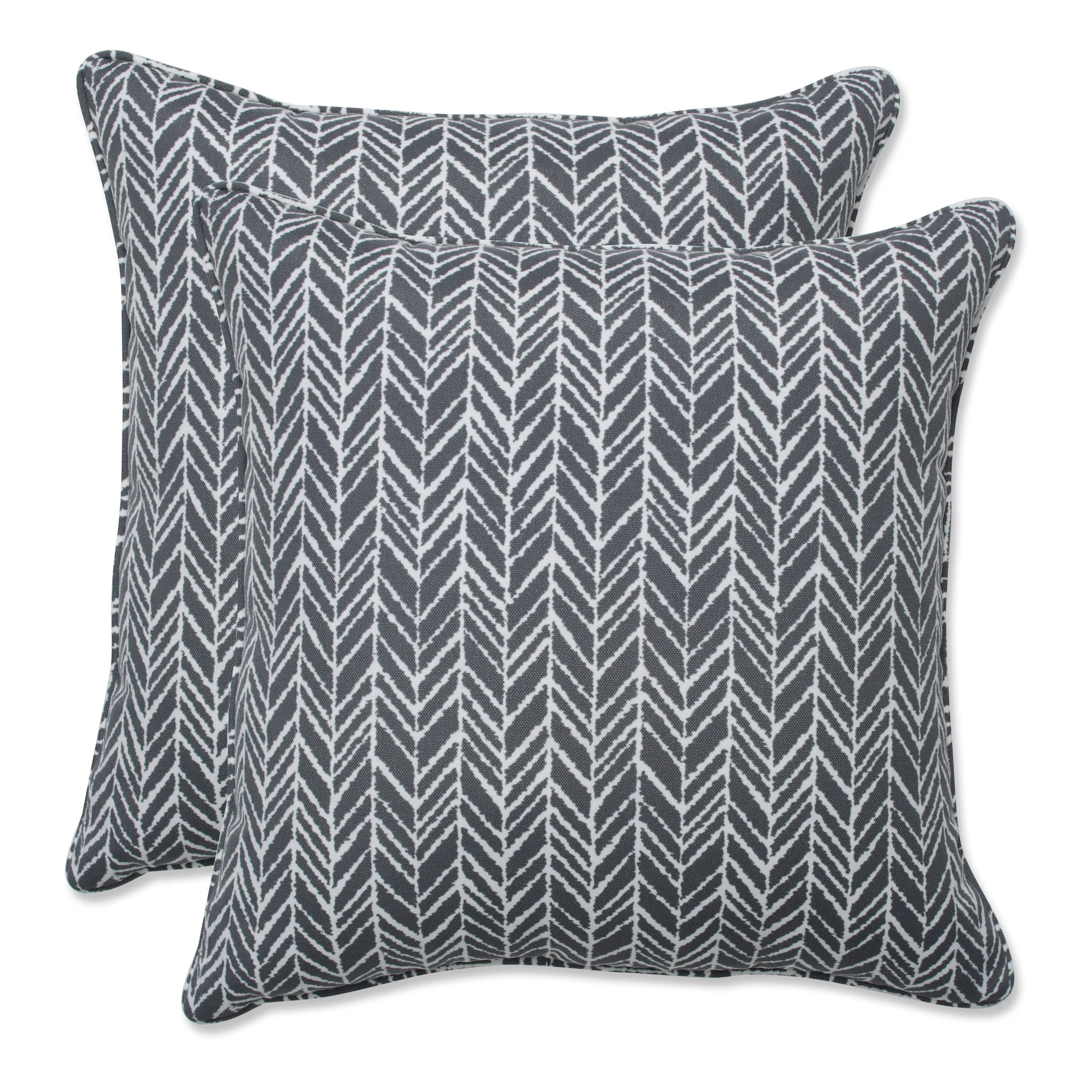 Herringbone Slate 16.5-Inch Throw Pillow (Set of 2)