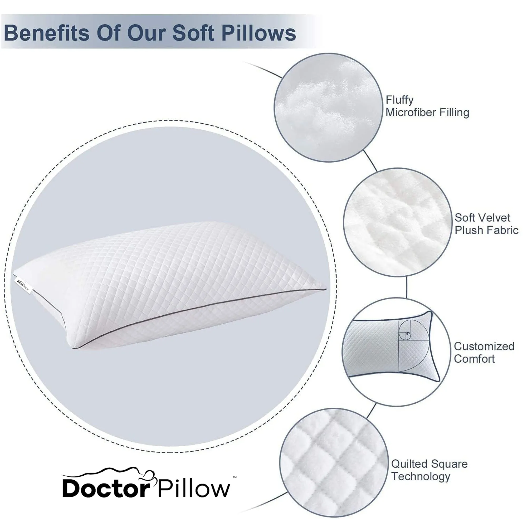 HOMAX PILLOWS – Super Soft Bed Pillow Collection with Adjustable Filling, Full Size Pillow for Side, Back and Stomach Sleepers