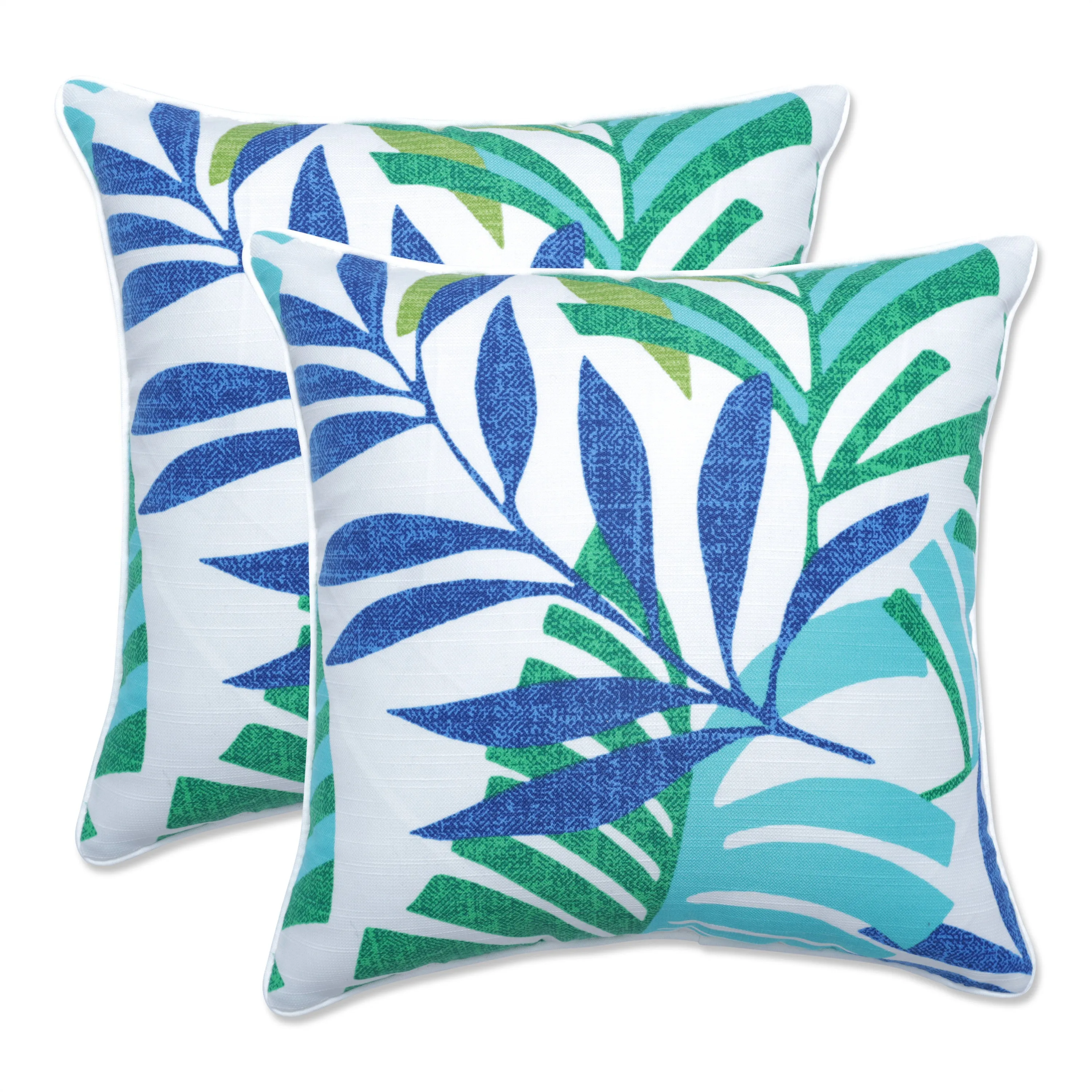 Islamorada Blue/Green 16.5-Inch Throw Pillow (Set of 2)