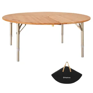 KingCamp Bamboo Round Folding Table