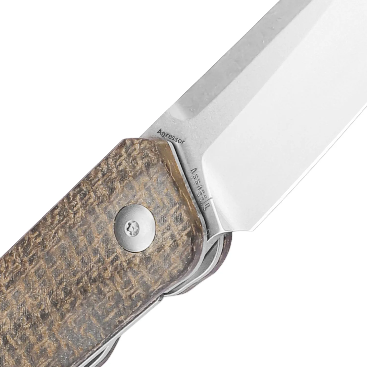 Kizer Agressor 154CM Blade Front Flipper Micarta Handle V3629C1 (2.99 Stonewash)