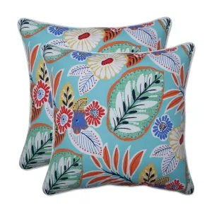 Marlow Aqua 16.5-Inch Throw Pillow (Set of 2)