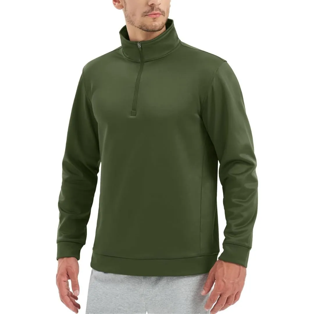 Men's Quarter Zip Pullover Sweatshirts Lightweight Fleece Lined