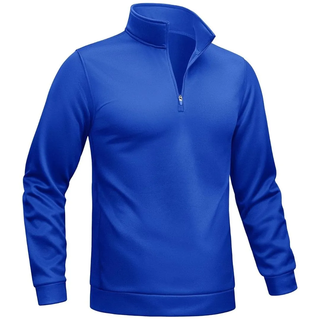 Men's Quarter Zip Pullover Sweatshirts Lightweight Fleece Lined