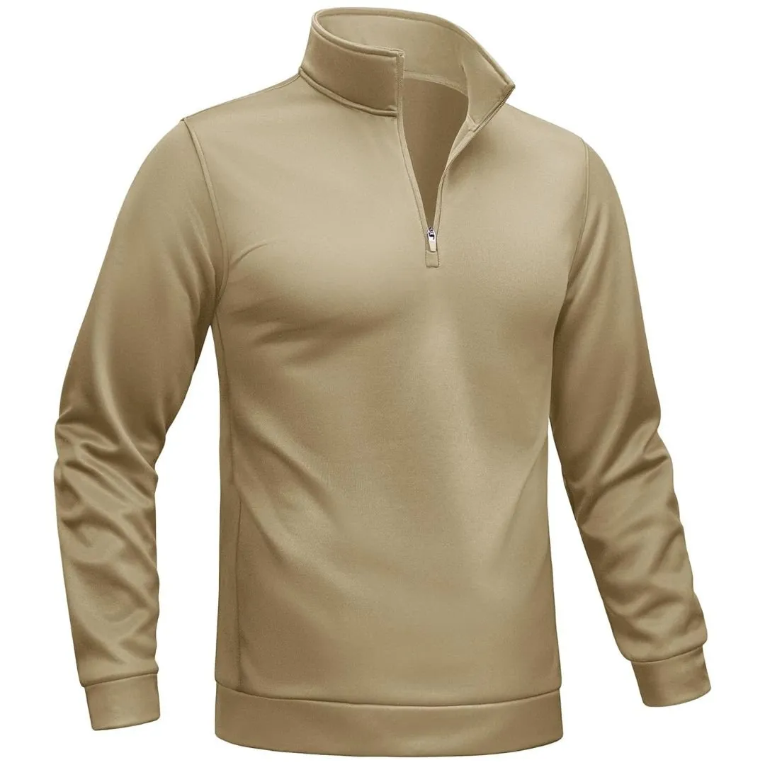 Men's Quarter Zip Pullover Sweatshirts Lightweight Fleece Lined