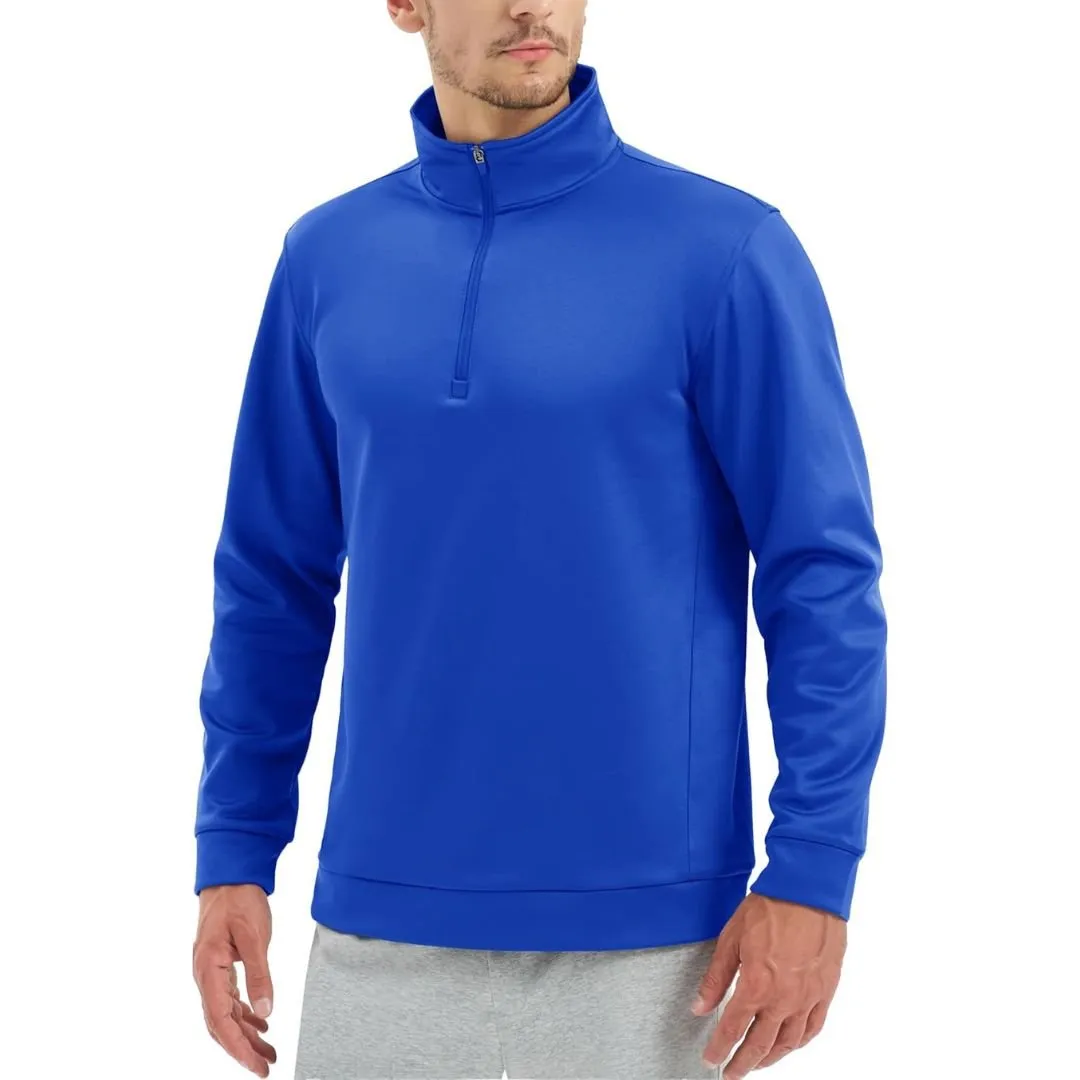 Men's Quarter Zip Pullover Sweatshirts Lightweight Fleece Lined