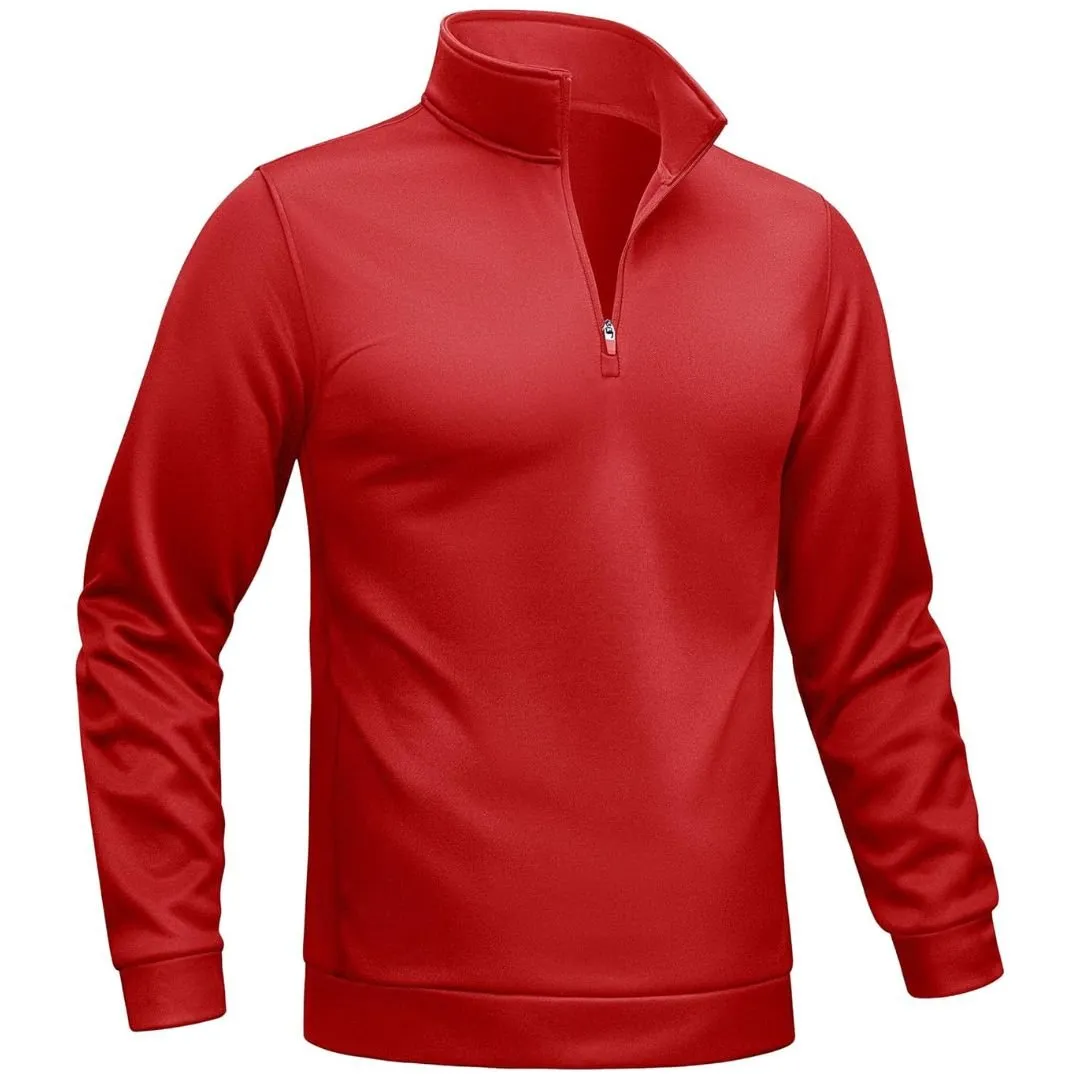 Men's Quarter Zip Pullover Sweatshirts Lightweight Fleece Lined