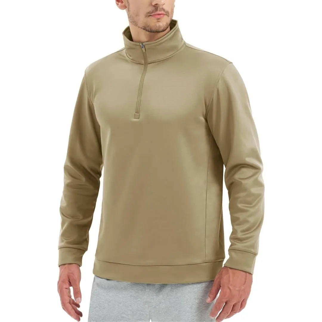 Men's Quarter Zip Pullover Sweatshirts Lightweight Fleece Lined