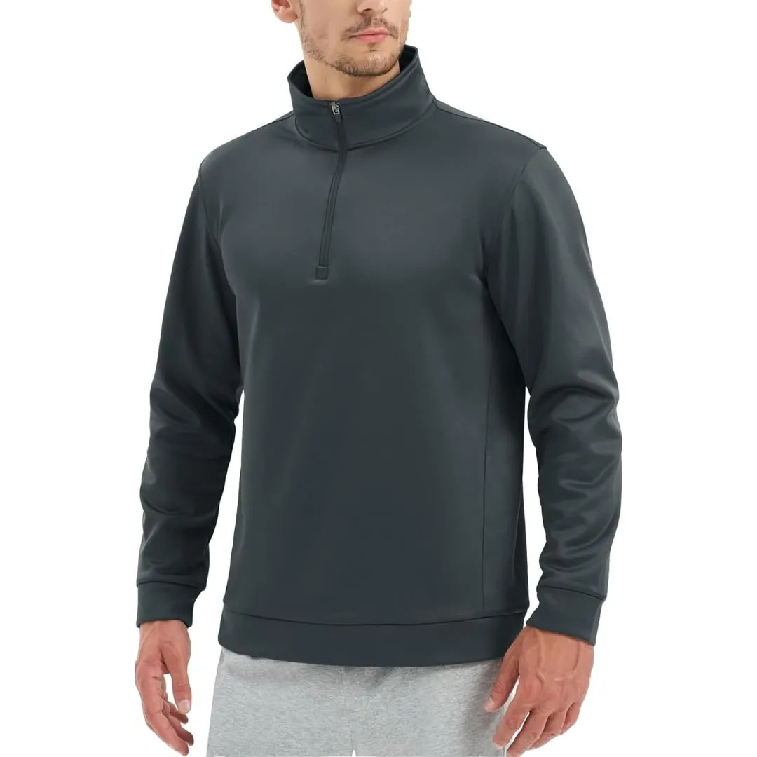 Men's Quarter Zip Pullover Sweatshirts Lightweight Fleece Lined