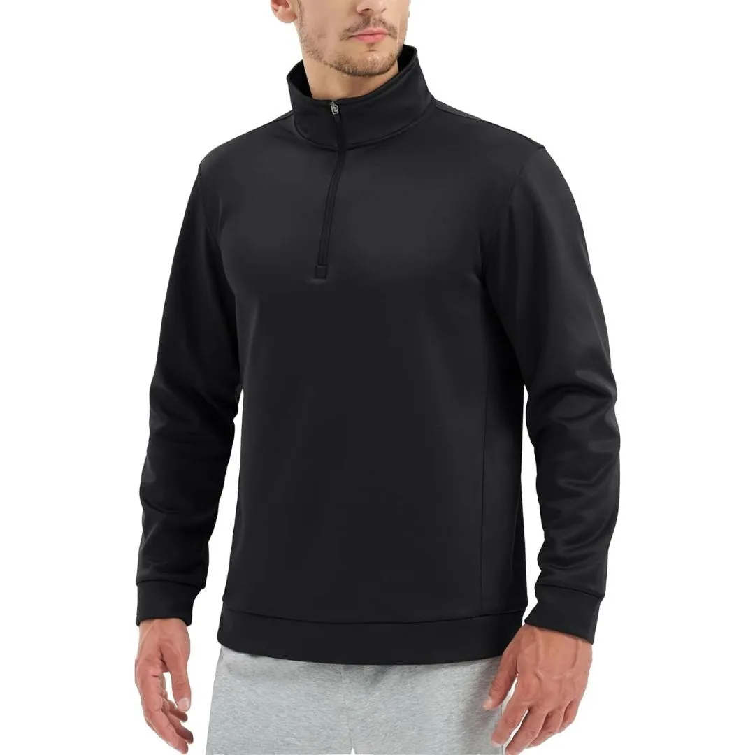 Men's Quarter Zip Pullover Sweatshirts Lightweight Fleece Lined