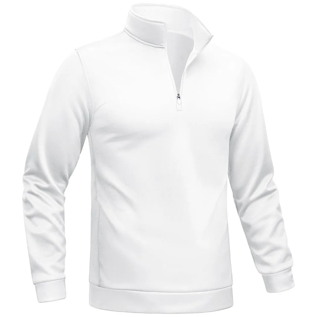 Men's Quarter Zip Pullover Sweatshirts Lightweight Fleece Lined