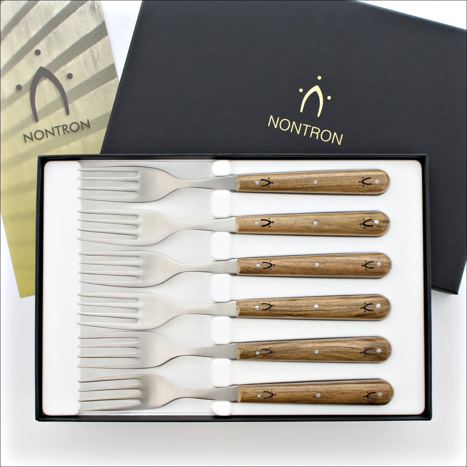 Nontron Steak Knives & Flatware Sets Burled Walnut