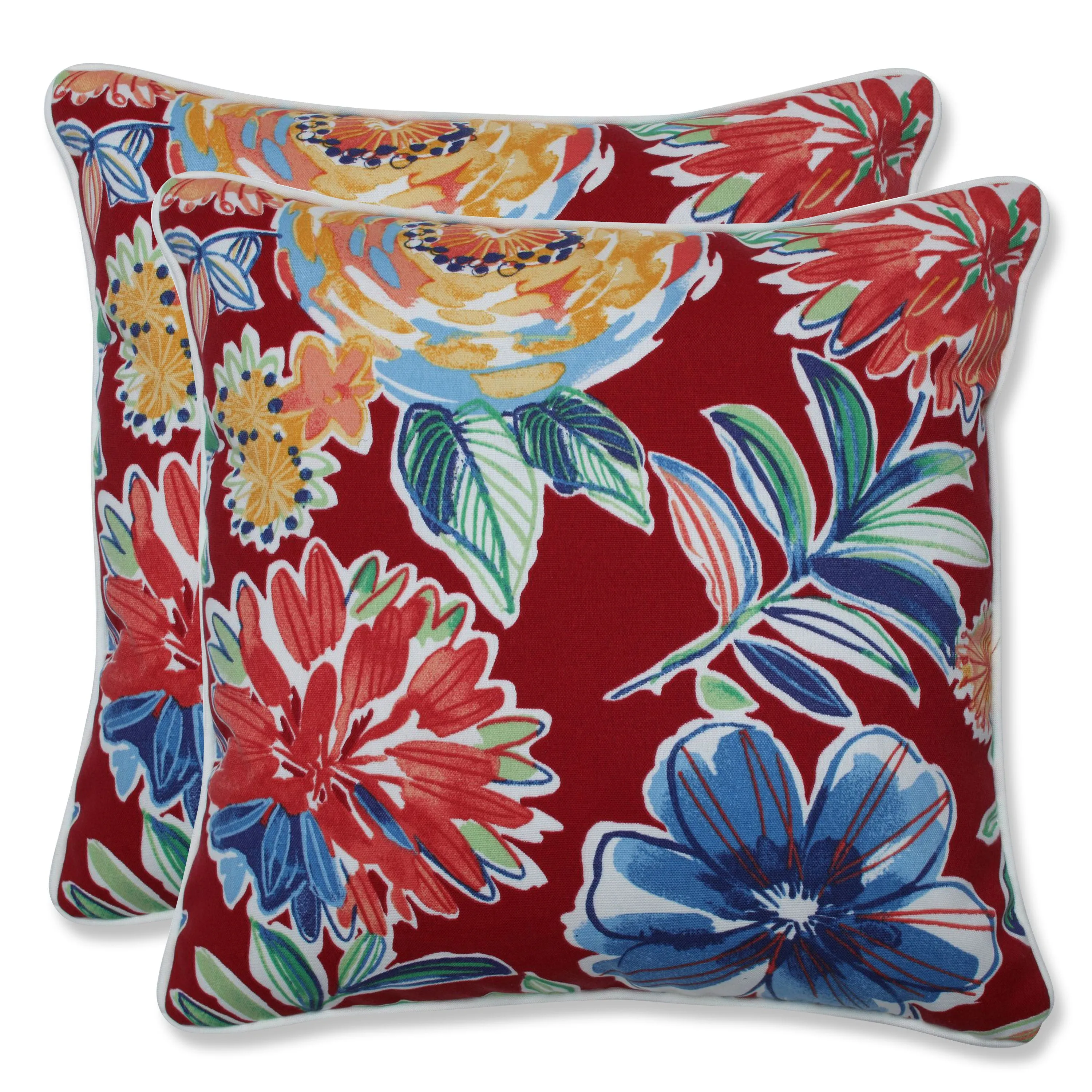 Outdoor/Indoor Colsen Berry 16.5-inch Throw Pillow (Set of 2)