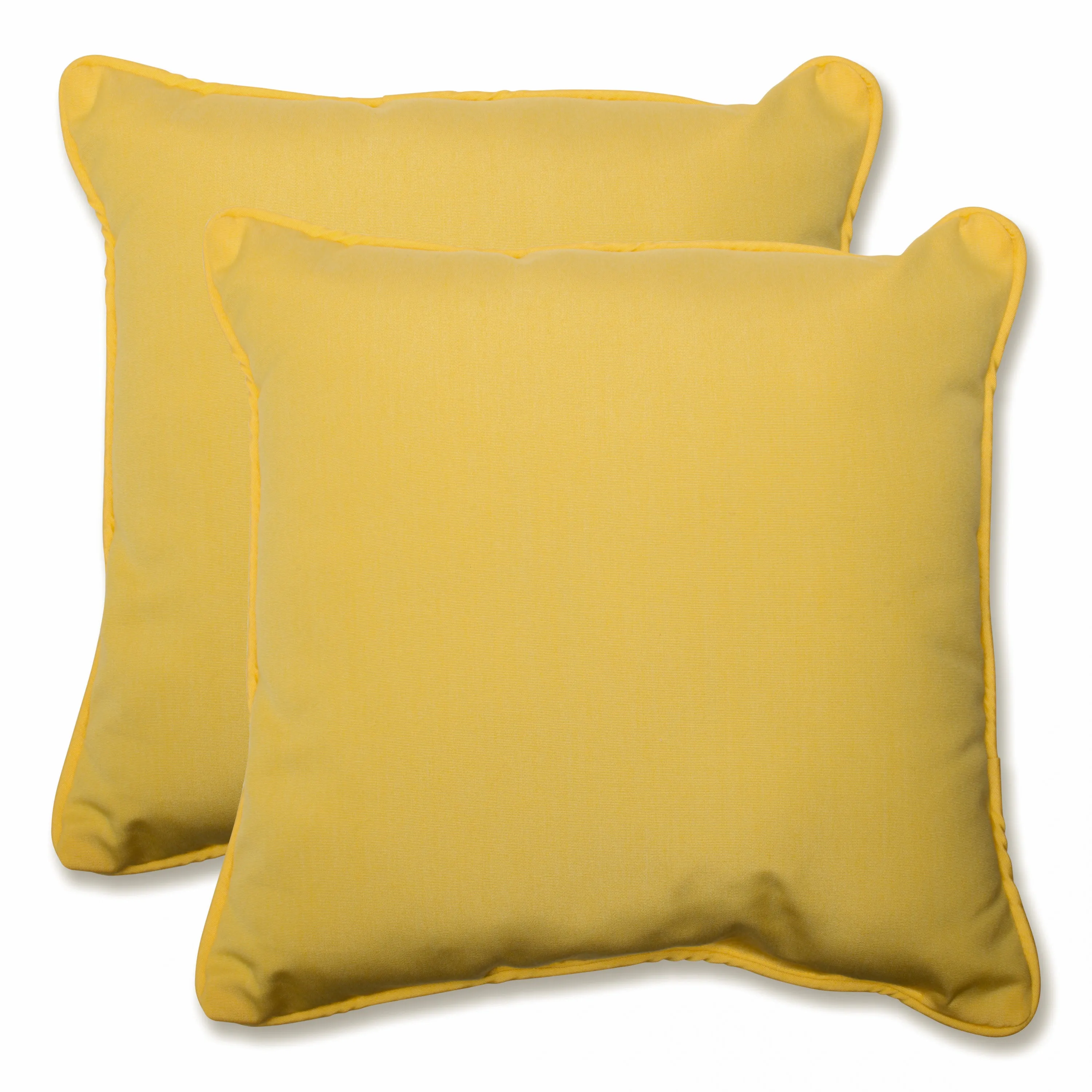 Outdoor/Indoor Fortress Canvas Buttercup 18.5-inch Throw Pillow (Set of 2)