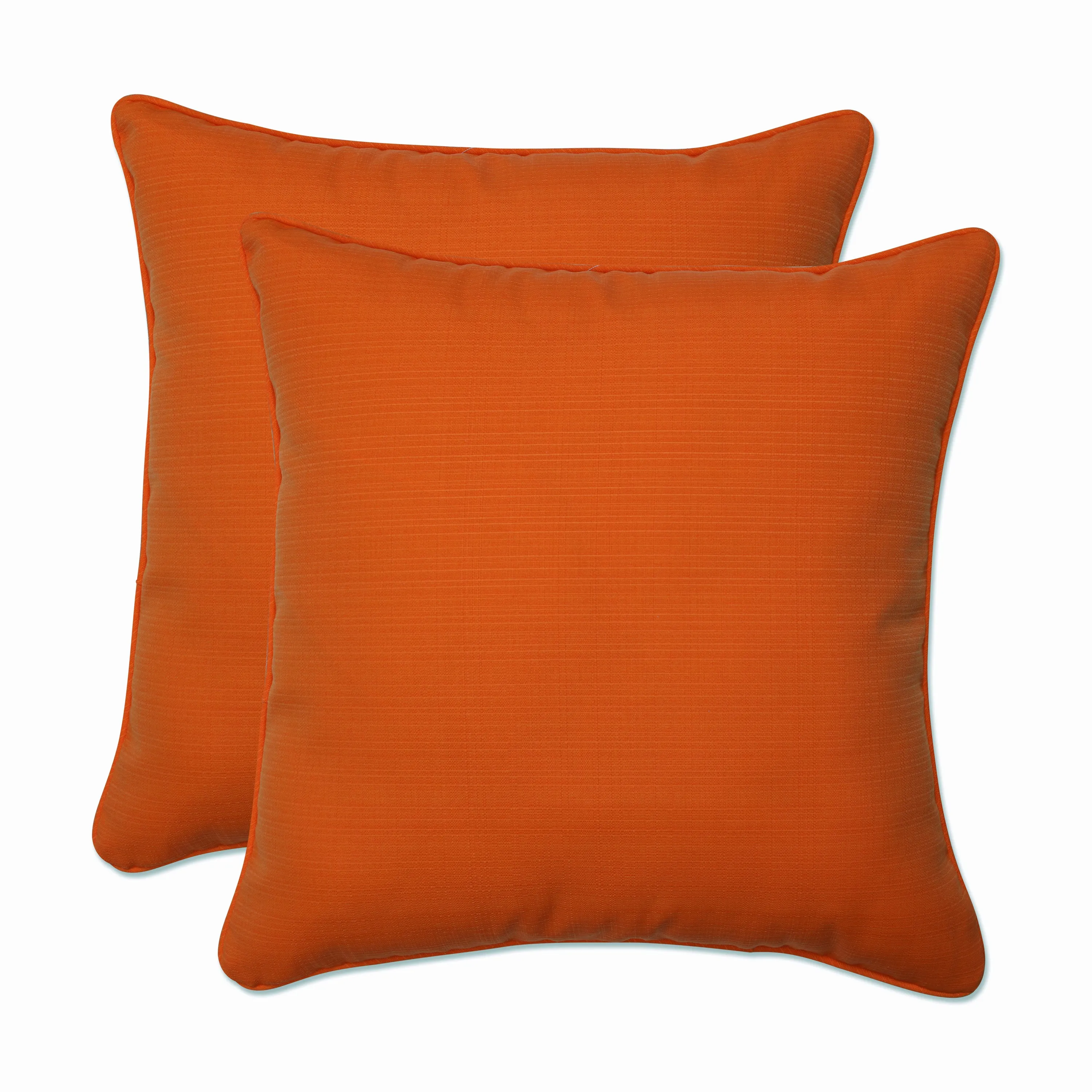 Outdoor/Indoor Sundeck Orange 18.5-inch Throw Pillow (Set of 2)