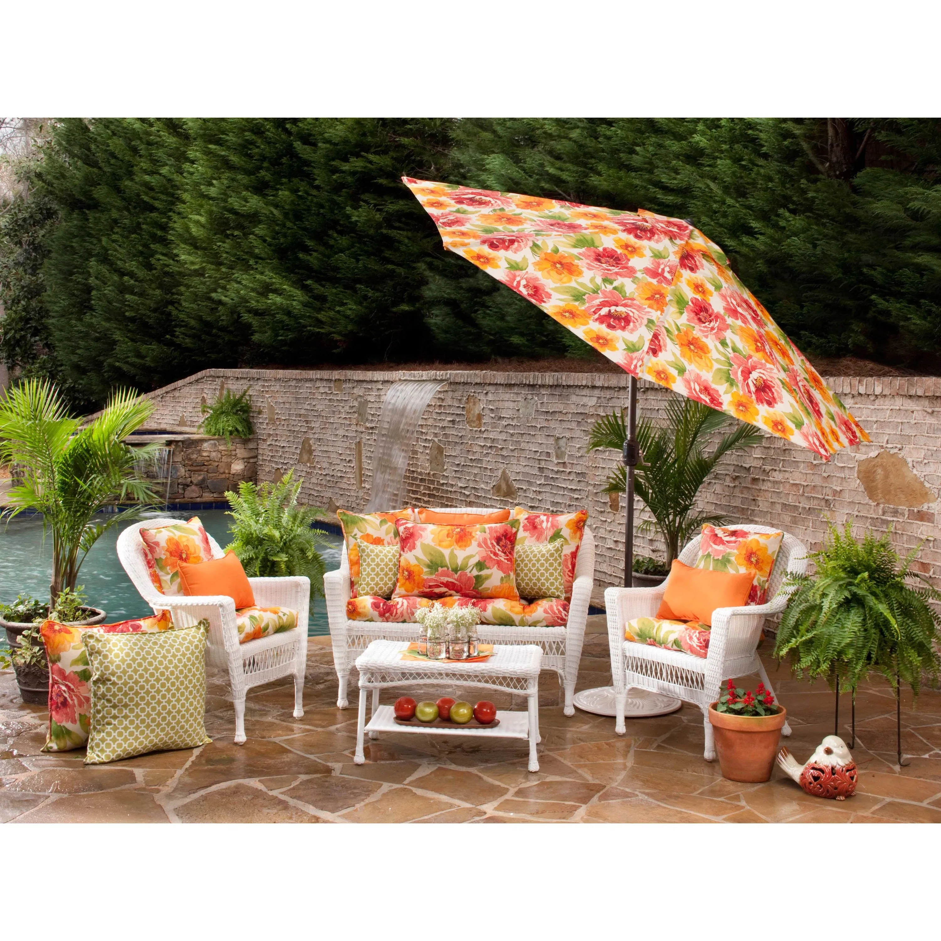 Outdoor/Indoor Sundeck Orange 18.5-inch Throw Pillow (Set of 2)