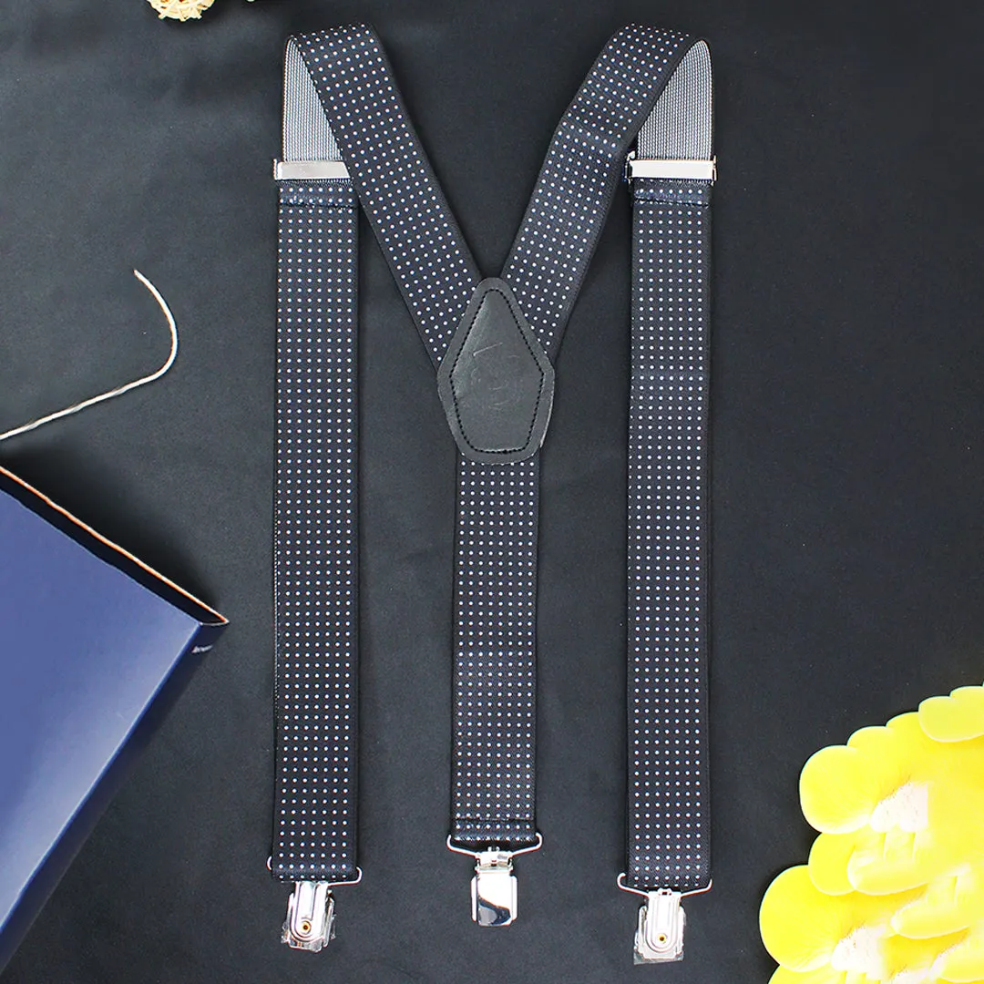 Peluche Y Back Black Suspenders for Men