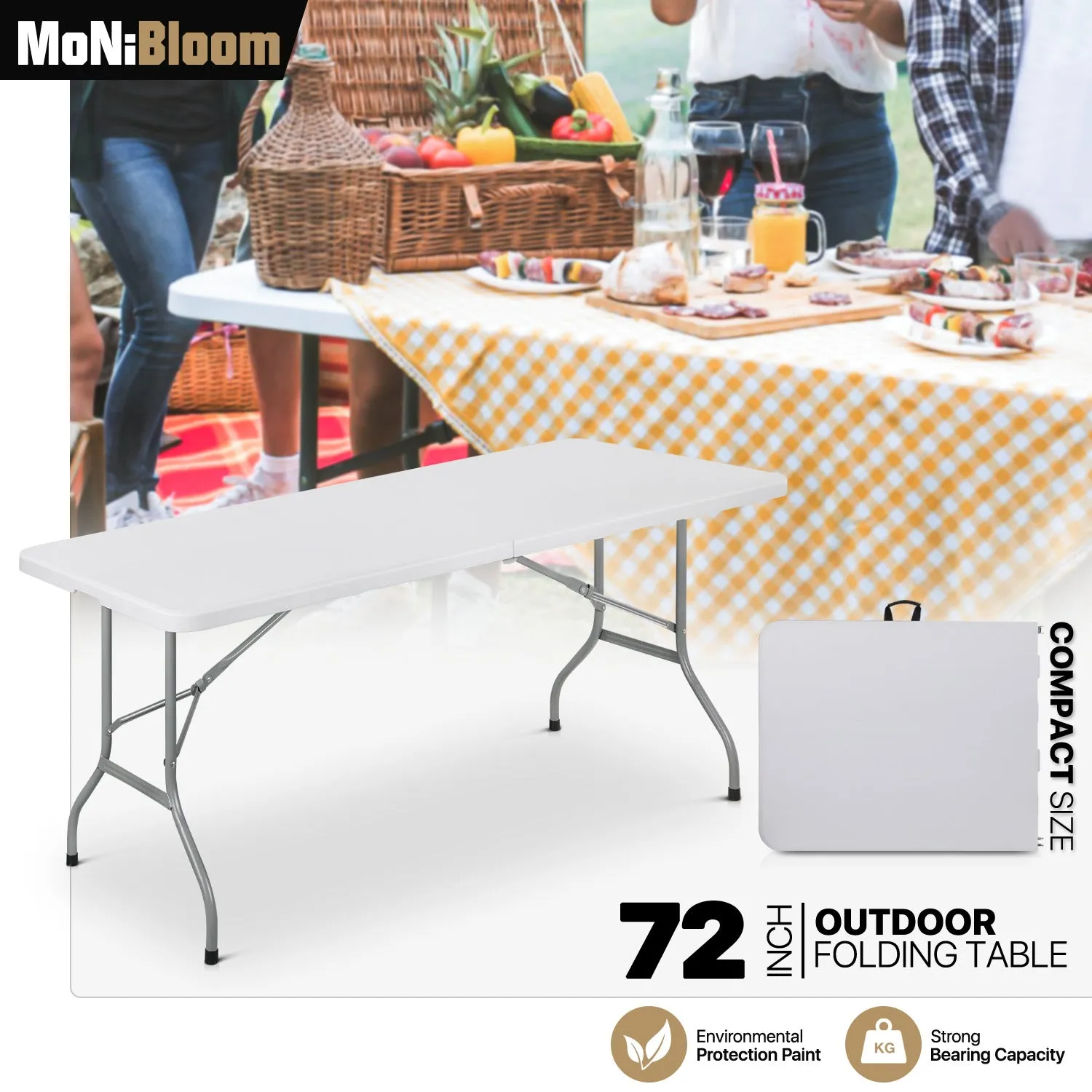 Rectangular 72" Foldable Table