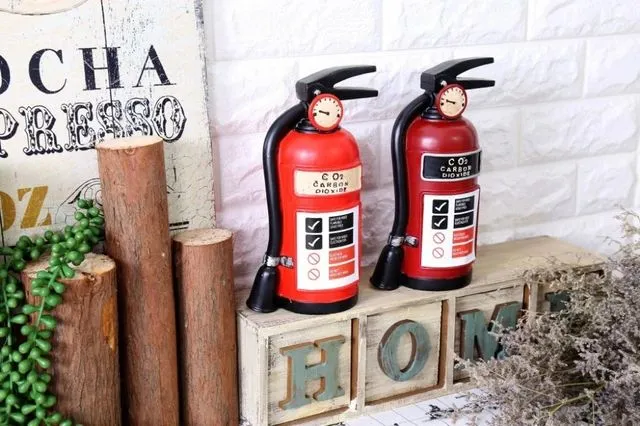 Resin Fire Extinguisher Decoration Piece | Table Décor & Money Box