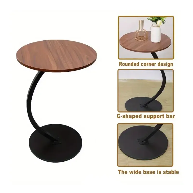 Stable Wooden C-Shape Frame Coffee Table Hb-37